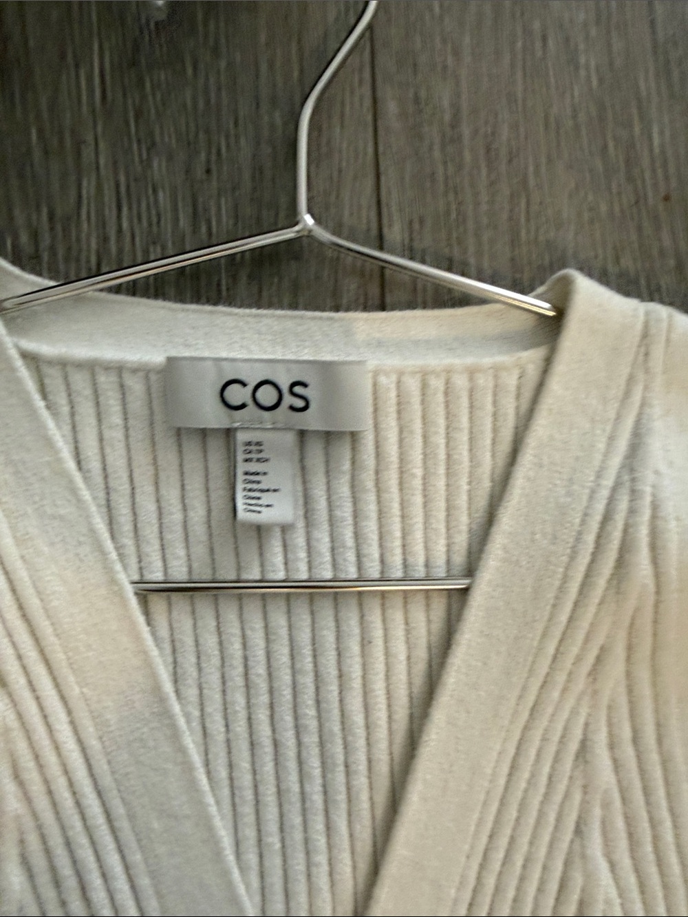 COS Ivory Rib-Knit Button Vest - Picture 2 of 4